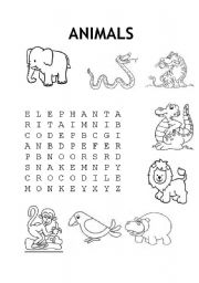 animal wordsearch