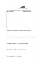 English Worksheet: ED TV Worksheet