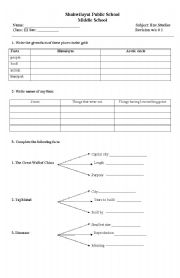 English Worksheet: social studies