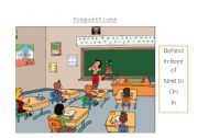 English Worksheet: prepositions in the classroom