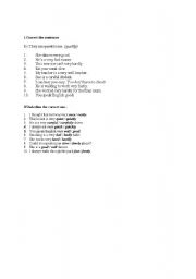 English Worksheet: Adjectives and Adverbs