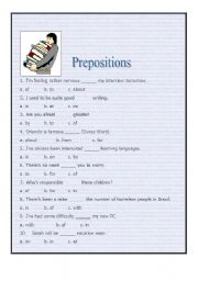 English worksheet: PREPOSITIONS QUIZ