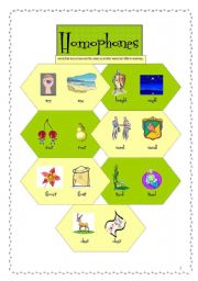 English Worksheet: homophones