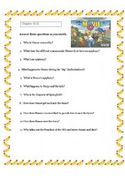 English Worksheet: The Simpsons Movie Chapters 18-25