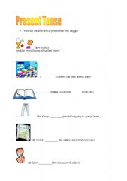 English worksheet: present tense