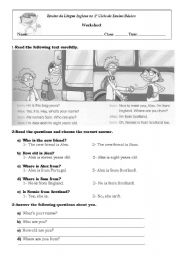 English Worksheet: reading comprehension avtivities on countries and nationalities