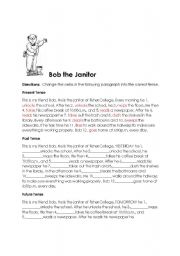 English worksheet: Bob the Janitor