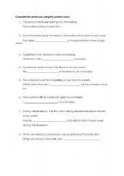 English worksheet: Passive Voice Worksheet