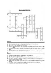 English Worksheet: ENVIRONMENT AND GLOBAL WARMING