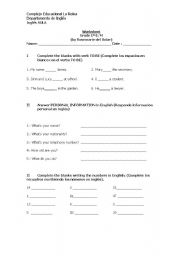 English worksheet: Elementary Worksheet