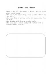English worksheet: Read and draw 1