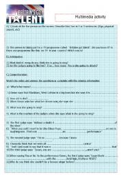 English Worksheet: Susan Boyle Britains got talent  Video comprehension activity