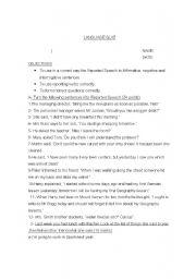 English worksheet: Quiz Reported Speech and reporting verbs