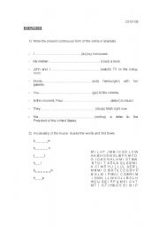 English Worksheet: present continuous