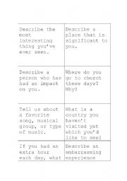 English Worksheet: First Day Ice Breaker