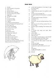 English Worksheet: Animal idioms