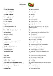 English Worksheet: Food idioms