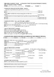 English Worksheet: My English 7 Second Term
