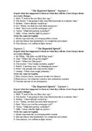 English Worksheet: reported speech