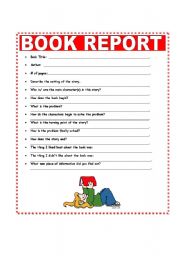 English Worksheet: BOOK REPORT FORM 