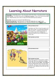 English Worksheet: Writing Stories: Learning about Narrators