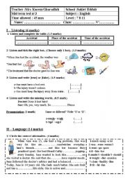 English Worksheet: english test