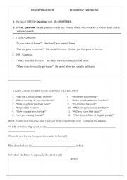 English Worksheet: Reported Speech - Questions