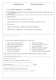 English worksheet: Reported Speech - Questions