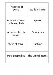 English worksheet: Prediction cards- will