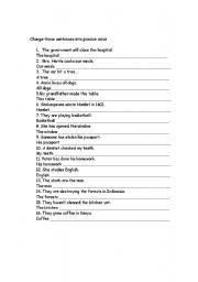 English worksheet: passive voice