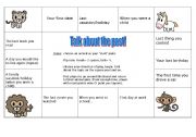 English worksheet:          Talk about the Past- board game!