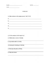 English worksheet: simple present and simple past