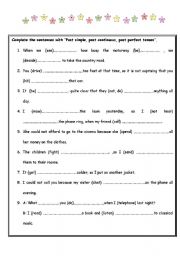 English Worksheet: REVISION OF PAST TENSES