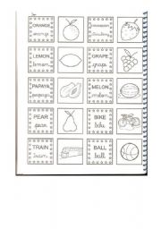 English Worksheet: memory game