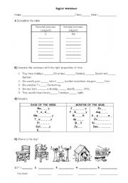 Pronouns and Prepositions (review)