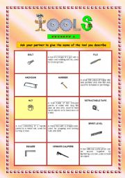 English Worksheet: HAND TOOLS - Part 2 of 3