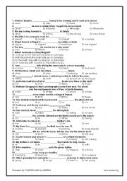 English Worksheet: grammar test of multiple choices