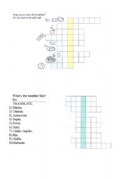 English worksheet: crosswords
