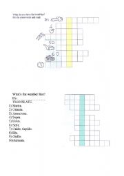 English Worksheet: crosswords