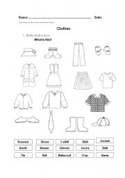 Clothes - ESL worksheet by Joanazita