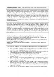 English Worksheet: celebrities