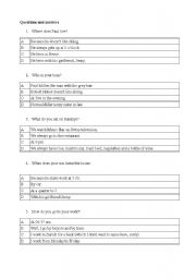 English worksheet: questions