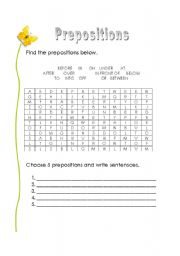 English Worksheet: Prepositions