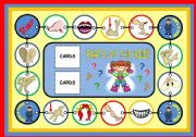 English Worksheet: PARTS OF THE BODY - BOARD GAME (PART 1)