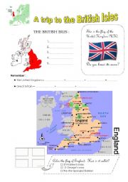 English Worksheet: a trip to the BRITISH ISLES