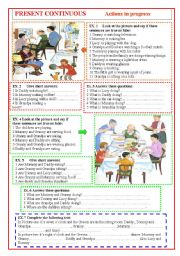 English Worksheet: Present continuous: actions in progress.