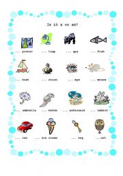 English Worksheet: Articles Part Two