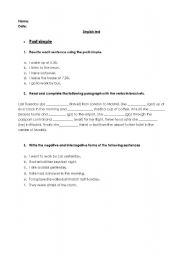 English Worksheet: Past simple