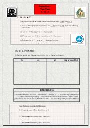 English Worksheet: Prepositions of time and place -- for adults