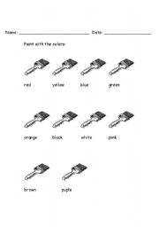English Worksheet: Color the picture